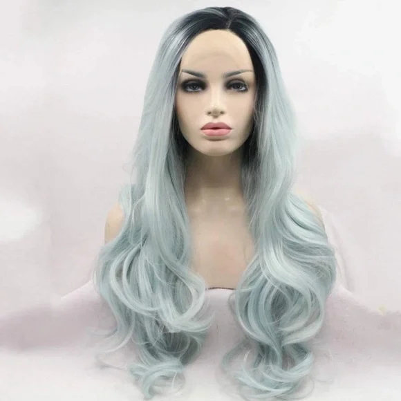 💕Stace MINT LACE FRONT Dark ROOT WIG 💕 NWT